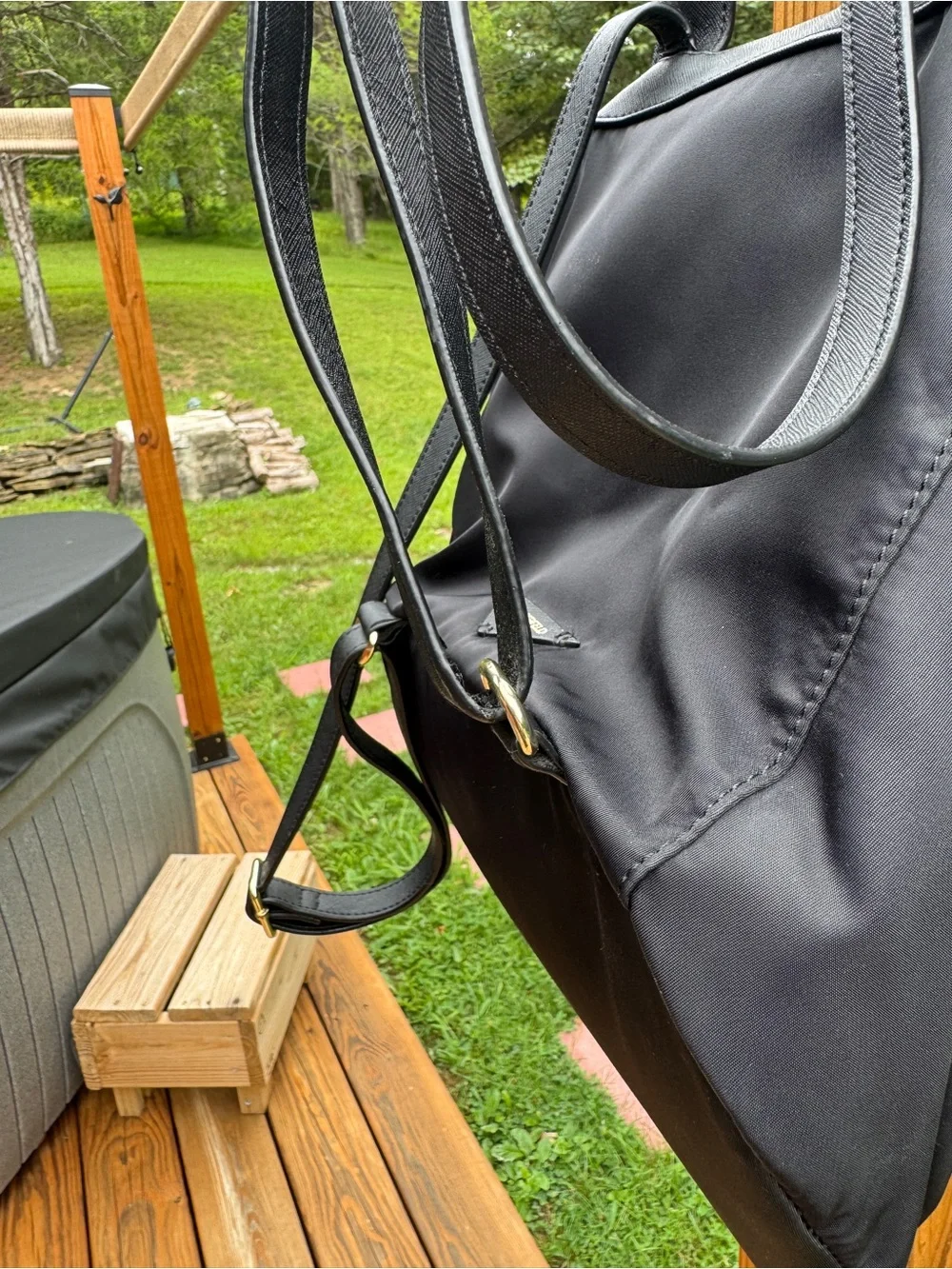 Karl Lagerfeld Nylon Backpack Pom Pom